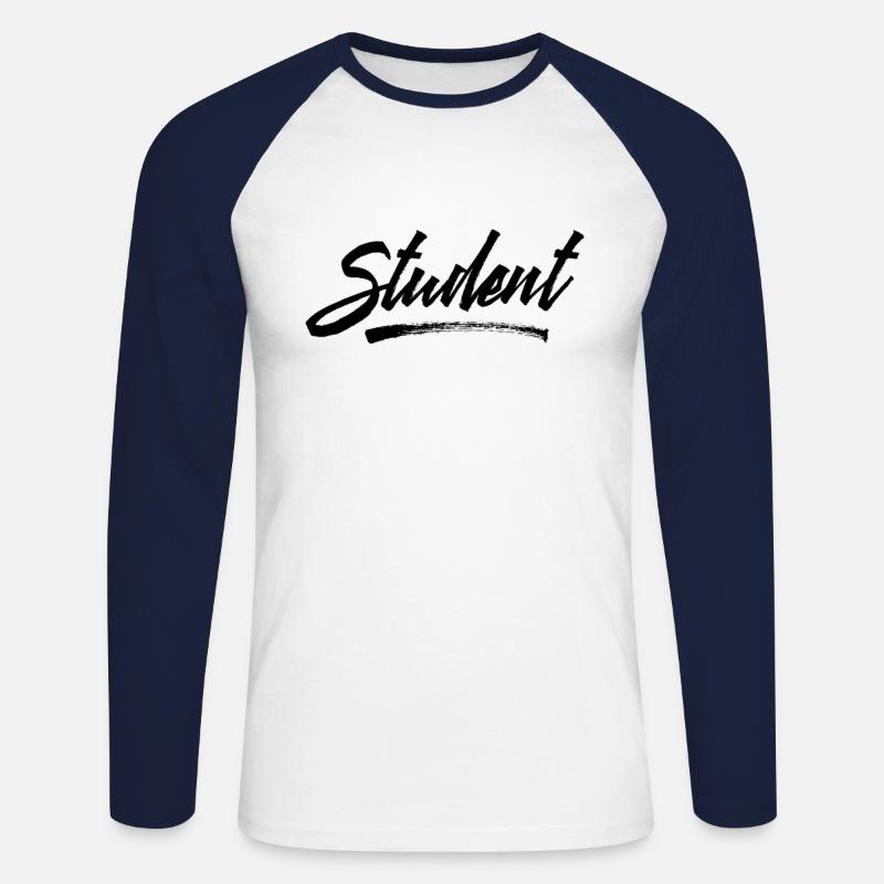 Study Student University Study Student - Unisex Long Sleeve Baseball T-Shirt - white/navy