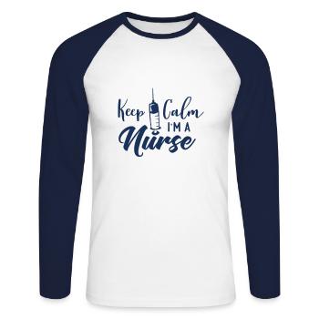 Senior Caregiver Nurse Nurse Doctor Nurse Nurse - Unisex Long Sleeve Baseball T-Shirt - white/navy - Front - Nik (191cm)