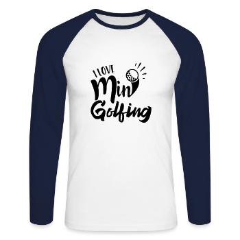 Spieler Golf Minigolfer Minigolfen Minigolf - T-shirt baseball manches longues Homme - blanc/marine - Devant - Nik (191cm)