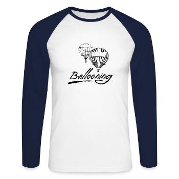 Hot Air Balloon Pilot - Unisex Long Sleeve Baseball T-Shirt - white/navy - Front - Nik (191cm)