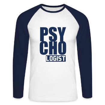 Psychologists Therapy Brain Psychologist Psychology - Unisex Long Sleeve Baseball T-Shirt - white/navy - Front - Nik (191cm)