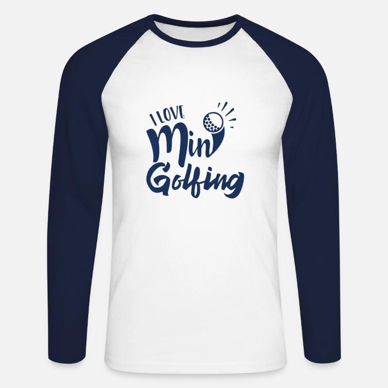 Minigolf Minigolf Minigolf Minigolf - Unisex Long Sleeve Baseball T-Shirt - white/navy