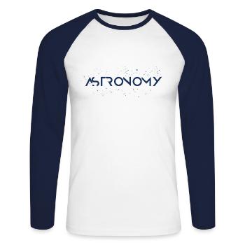 Solar System Astronomy - Unisex Long Sleeve Baseball T-Shirt - white/navy - Front - Nik (191cm)