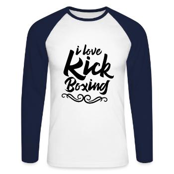 Kickboxing Kickboxing Kickboxing Kickboxing - T-shirt baseball manches longues Homme - blanc/marine - Devant - Nik (191cm)