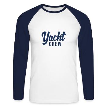 Yacht Club équipage bateau équipage yacht yacht équipage - T-shirt baseball manches longues Homme - blanc/marine - Devant - Nik (191cm)