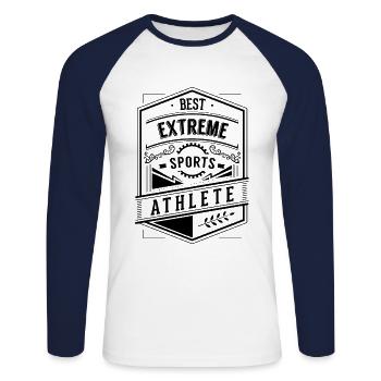 Sports extrêmes - T-shirt baseball manches longues Homme - blanc/marine - Devant - Nik (191cm)