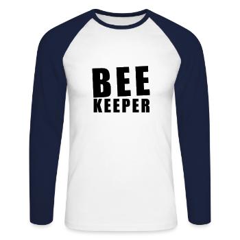Imkerei Imker Honigbiene Bienen Honig - Unisex Baseballshirt langarm - Weiß/Navy - Vorne - Nik (191cm)