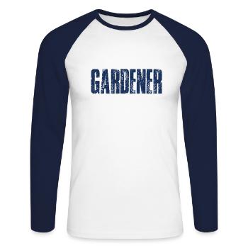 Jardinage Jardinage - T-shirt baseball manches longues Homme - blanc/marine - Devant - Nik (191cm)