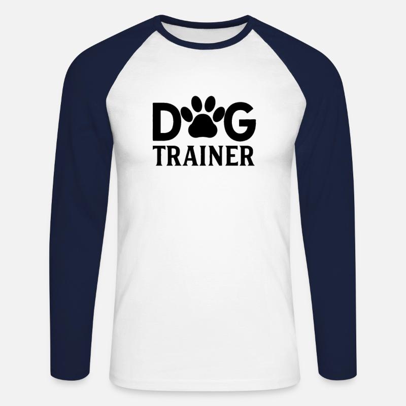 Hundetrainer Hundeschule - Unisex Baseballshirt langarm - Weiß/Navy