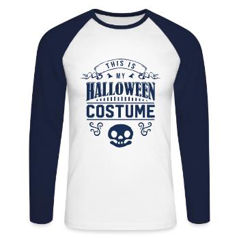 Halloween Halloween Halloween Halloween - T-shirt baseball manches longues Homme - blanc/marine - Devant - Nik (191cm)