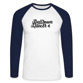 Tanzpaar Ball Gesellschaftstanz Tänzer Paartanz - Unisex Baseballshirt langarm - Weiß/Navy - Vorne - Nik (191cm)