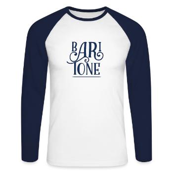 Musiker Bariton - Unisex Baseballshirt langarm - Weiß/Navy - Vorne - Nik (191cm)