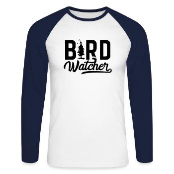 Bird Bird Watching Ornithologist Flight - Unisex Long Sleeve Baseball T-Shirt - white/navy - Front - Nik (191cm)