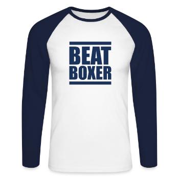 Beat Box Beatboxes Beatboxer Beatbox Music - Unisex Long Sleeve Baseball T-Shirt - white/navy - Front - Nik (191cm)
