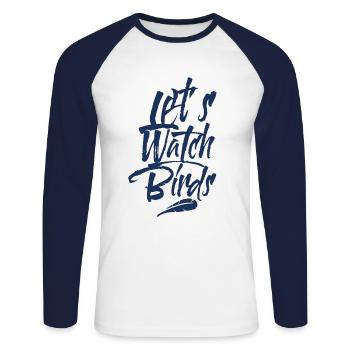 Observing Ornithology Ornithologist Bird Birds - Unisex Long Sleeve Baseball T-Shirt - white/navy - Front - Nik (191cm)
