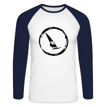 Planche à voile planche à voile Planche à voile - T-shirt baseball manches longues Homme - blanc/marine - Devant - Nik (191cm)