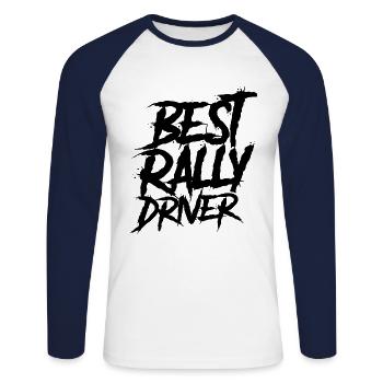 Rallye Autorennen Rally Rennfahrer Rallyefahrer - Unisex Baseballshirt langarm - Weiß/Navy - Vorne - Nik (191cm)