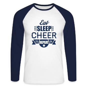 Hobby Cheerleading Cheerleader Sport Cheerlead - Unisex Long Sleeve Baseball T-Shirt - white/navy - Front - Nik (191cm)