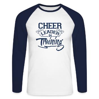 Cheerlead - Unisex Baseballshirt langarm - Weiß/Navy - Vorne - Nik (191cm)