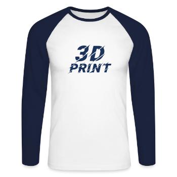 3D Printing Printer 3D - Unisex Long Sleeve Baseball T-Shirt - white/navy - Front - Nik (191cm)
