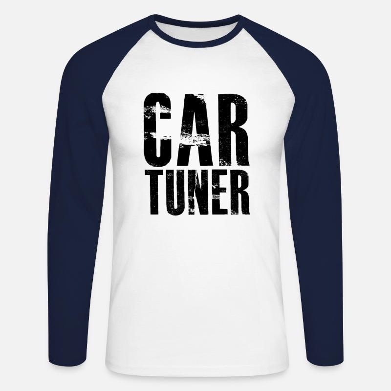 Auto tunen - Unisex Baseballshirt langarm - Weiß/Navy