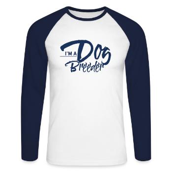 Dog breeders Cross Breeding Breeding Dog breeders - Unisex Long Sleeve Baseball T-Shirt - white/navy - Front - Nik (191cm)