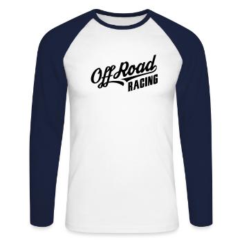 Course hors route - T-shirt baseball manches longues Homme - blanc/marine - Devant - Nik (191cm)