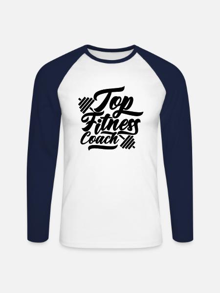Trainer - Unisex Long Sleeve Baseball T-Shirt - white/navy