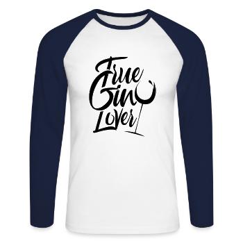 Drink Gin Lovers Gin Drink Gins - Unisex Long Sleeve Baseball T-Shirt - white/navy - Front - Nik (191cm)