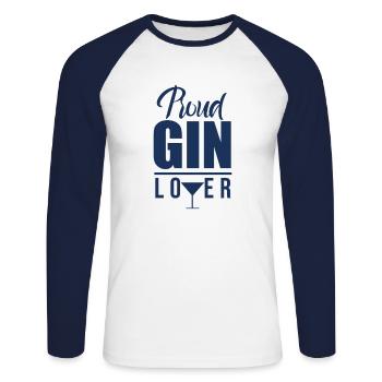 Gins amants gin - T-shirt baseball manches longues Homme - blanc/marine - Devant - Nik (191cm)