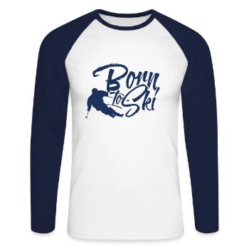 Alpine skier skiing skier skiing - Unisex Long Sleeve Baseball T-Shirt - white/navy - Front - Nik (191cm)