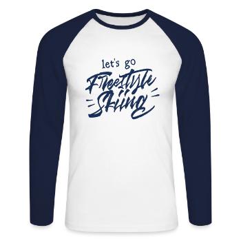 Ski Freestyle Skier Freestyle Skier Ski - T-shirt baseball manches longues Homme - blanc/marine - Devant - Nik (191cm)