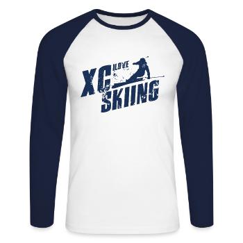 Sport Ski de fond Ski de fond Ski de fond Ski de fond - T-shirt baseball manches longues Homme - blanc/marine - Devant - Nik (191cm)