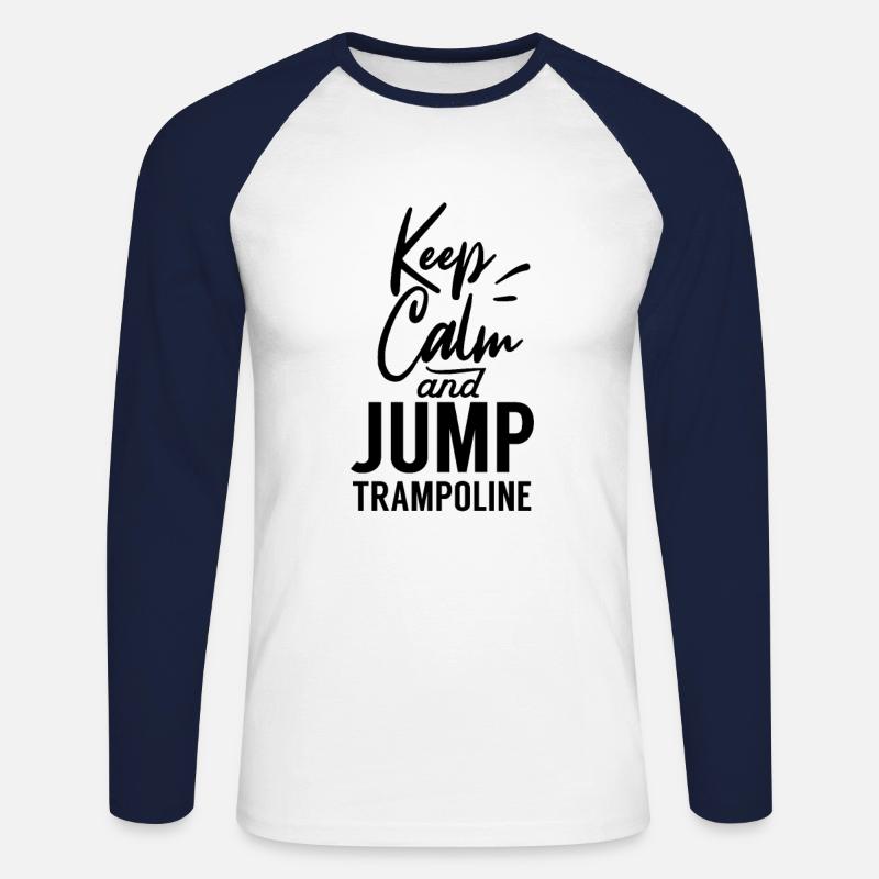Trampolin springen - Unisex Baseballshirt langarm - Weiß/Navy