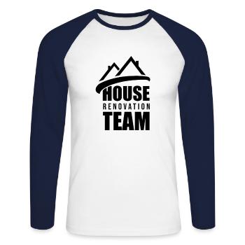 Sanieren Sanierung Renovierung Haus Renovieren - Unisex Baseballshirt langarm - Weiß/Navy - Vorne - Nik (191cm)
