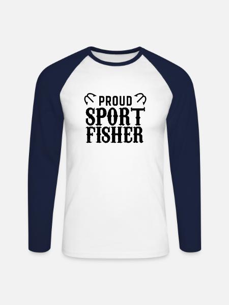 anglers - Unisex Long Sleeve Baseball T-Shirt - white/navy