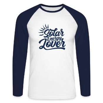 Solar Solar Power Solar Solar Power Green Power - Unisex Long Sleeve Baseball T-Shirt - white/navy - Front - Nik (191cm)