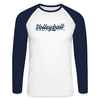 Volley-ball - T-shirt baseball manches longues Homme - blanc/marine - Devant - Nik (191cm)