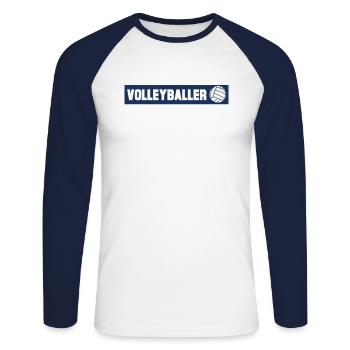 Volleyball team team players volleyball beach - Unisex Long Sleeve Baseball T-Shirt - white/navy - Front - Nik (191cm)