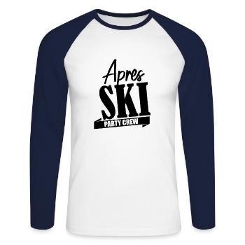 Party Apres Ski Instructor Apres Ski Instructor Skier Celebration - Unisex Long Sleeve Baseball T-Shirt - white/navy - Front - Nik (191cm)