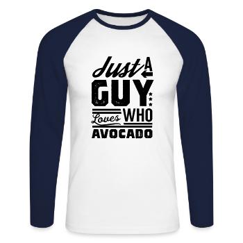 avocado - Unisex Long Sleeve Baseball T-Shirt - white/navy - Front - Nik (191cm)