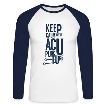 Nadeln Akupunkturist Praxis Medizin Akupunktur - Unisex Baseballshirt langarm - Weiß/Navy - Vorne - Nik (191cm)