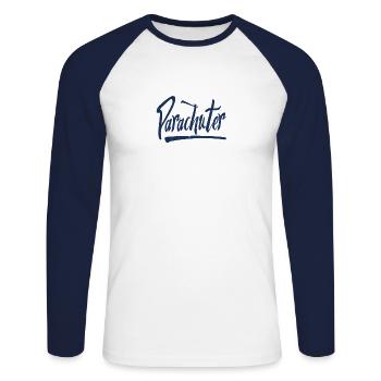 Skydive - T-shirt baseball manches longues Homme - blanc/marine - Devant - Nik (191cm)