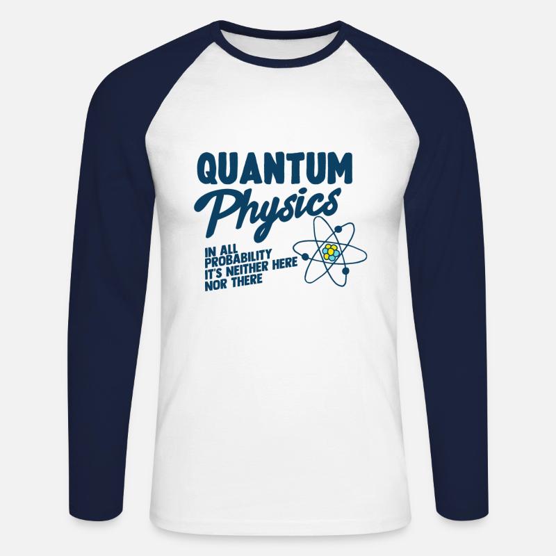 Quantenphysik Physics Atom Molekül - Unisex Baseballshirt langarm - Weiß/Navy