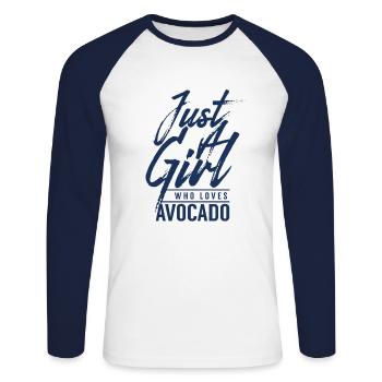 avocado - Unisex Long Sleeve Baseball T-Shirt - white/navy - Front - Nik (191cm)