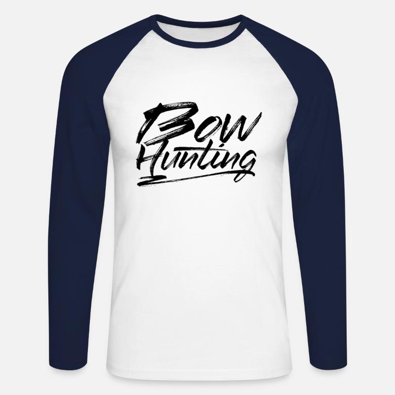 Bogen Bogenjäger Pfeil Bogenschießen Bogenjagd - Unisex Baseballshirt langarm - Weiß/Navy