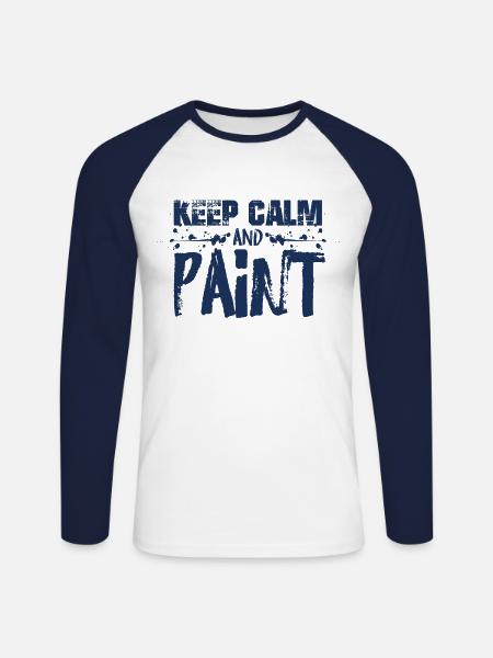 Painter Painting Painter Painter Team - Unisex Long Sleeve Baseball T-Shirt - white/navy
