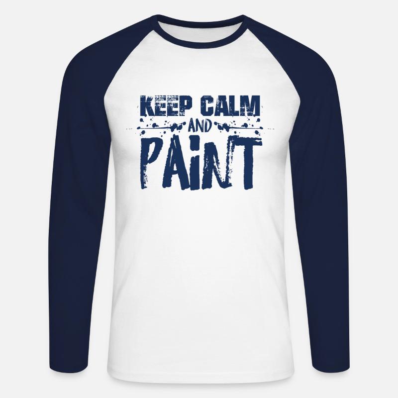 Painter Painting Painter Painter Team - Unisex Long Sleeve Baseball T-Shirt - white/navy