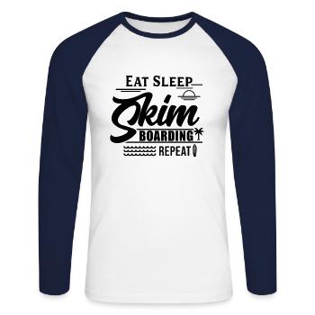 Hobby Skimboarder Fahrer Skimboarden Skimboard - T-shirt baseball manches longues Homme - blanc/marine - Devant - Nik (191cm)