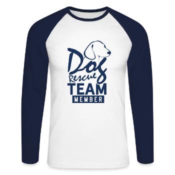Dog Rescue Savior Team Dog rescue chiens de rue - T-shirt baseball manches longues Homme - blanc/marine - Devant - Nik (191cm)
